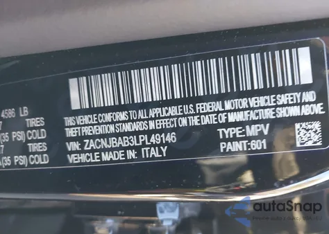 2020 Jeep Renegade North Edition 4X4 from USA, damaged, VIN ZACNJBAB3LPL49146